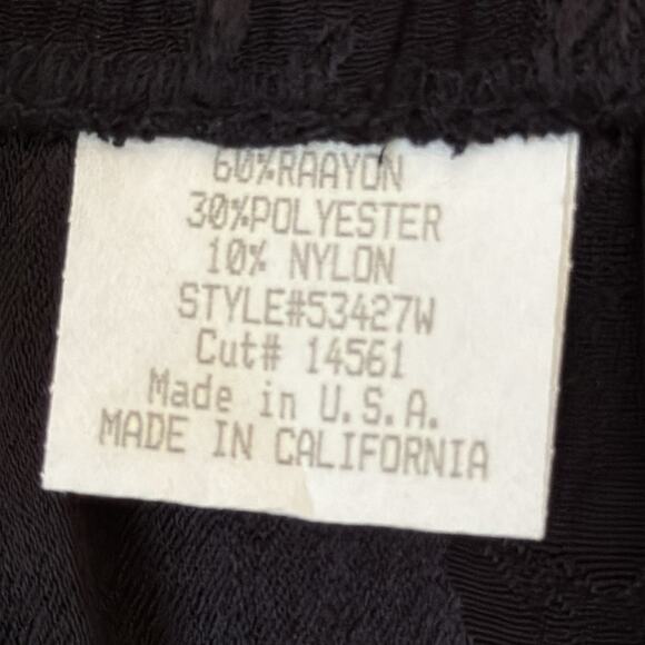 Vintage Unbranded Black Satin Damask Lace Trim Maxi Skirt - Picture 5 of 6